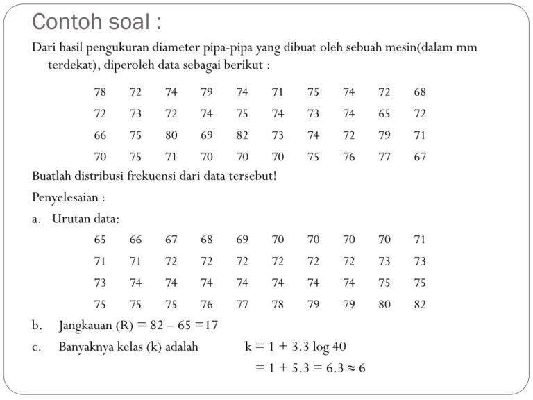 20+ Contoh Soal Tabel Distribusi Frekuensi Lengkap Dengan Jawabannya ...